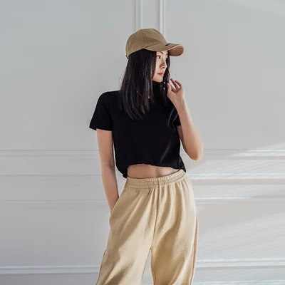

Short-sleeved T-shirt women summer new mercerized cotton round neck white niche design sense of pure color ll-mtch csul