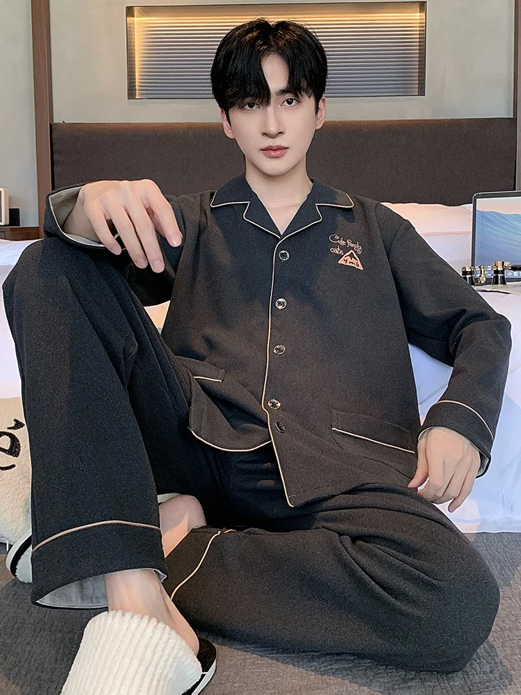 Мужские пижамы мужская зима 2024 новинка тонкий бархатный утягивающий дралон