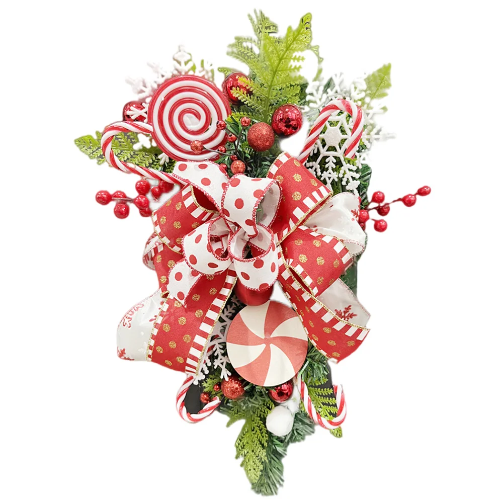 

Wreath Door Xmas Christmas Front Party Decorgarland Decoration Lollipop Garden Outdoor Decorative Favor Hanging Ornament Wall