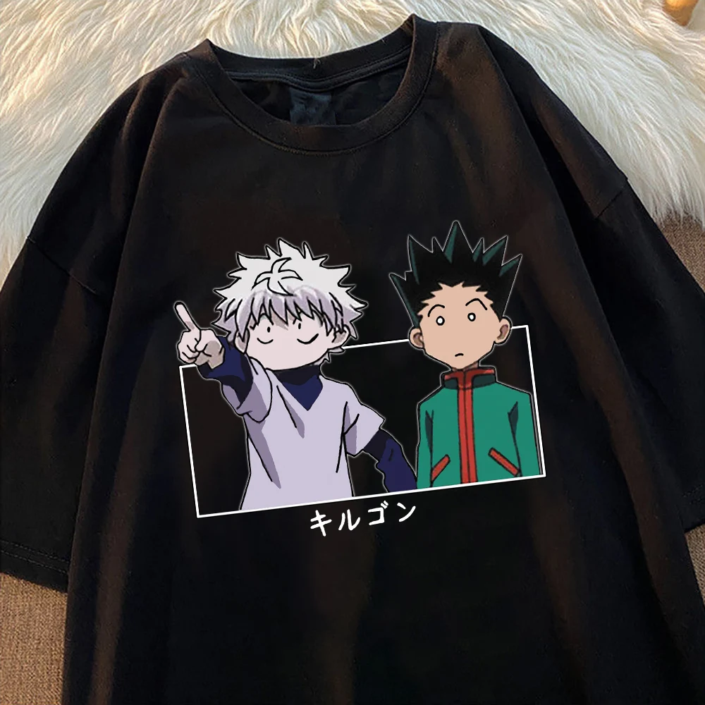 Футболка Killua рубашки 100% хлопок футболка с графическим рисунком корейские модные