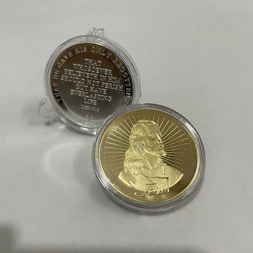 10 монет возрождения Иисуса. Новые европейские христианские монеты из золота/серебра как памятные монеты для последней трапезы Христа. Для коллекционирования.