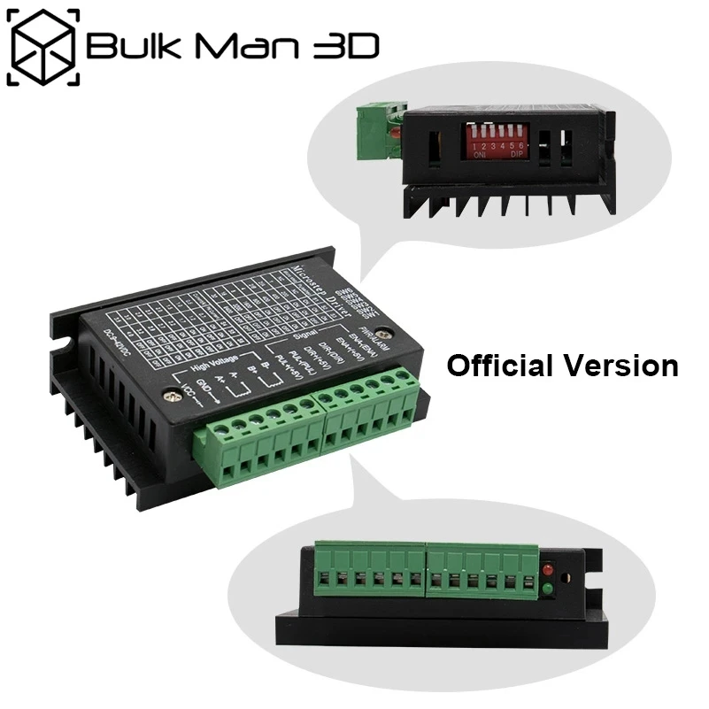 

TB6600 Stepper Motor Driver Controller Official Version 4A 9~42V 32 Micro-Step CNC 1 Axis NEW Upgraded Version of TB6600