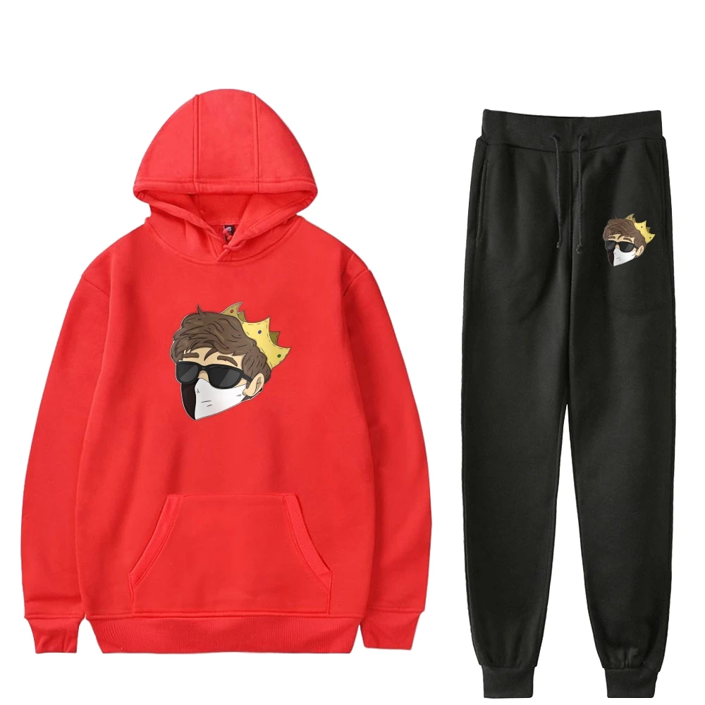 

New Ranboo Hoodies Suit And Pants Streetwear Pullovers Tracksuits Sweat Pants Set 011