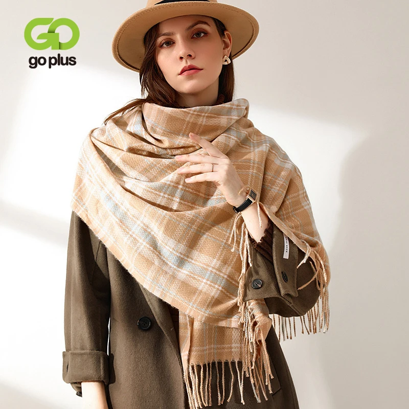 

Шарф GOPLUS, осенне-зимний шарф, женские роскошные шарфы в клетку для женщин, модная накидка, шаль, бандана, парео для женщин C11265