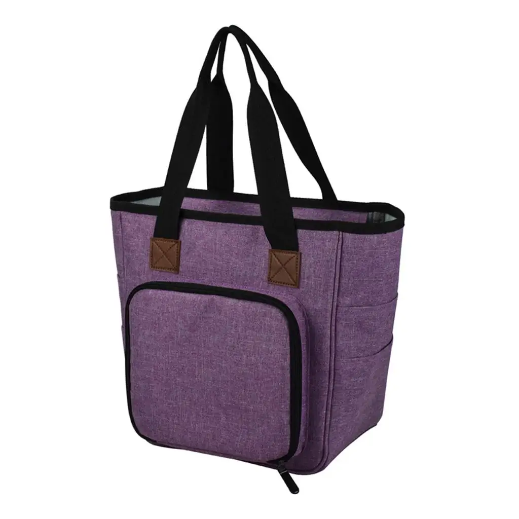 

Purple Knitting Bag, Yarn Tote Organizer with Divider for Crochet Hooks, Knitting , and Supplies, High Capacity, Easy to Carry