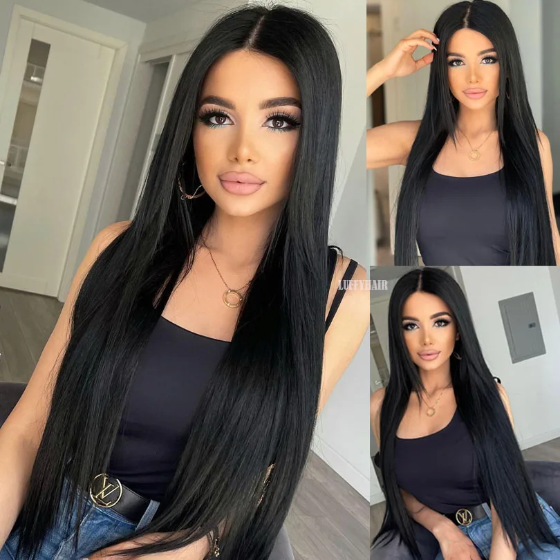 LUFFYHAIR прозрачные парики из человеческих волос на полной сетке для женщин