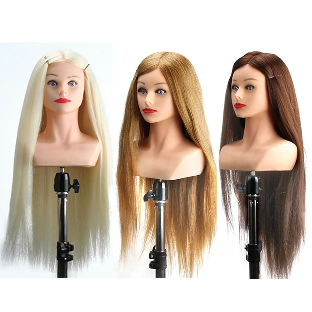 Enlarge New Hair Styling Mannequin Head With Shoulder Dummy In Mannequins Doll Hairdresser Professional Hairstyle 60% Animal Hair