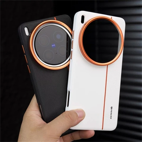 Простой чехол для Vivo X200 Pro Mini X 200 Ultra 5G, задняя крышка из искусственной кожи, защитный противоударный бампер