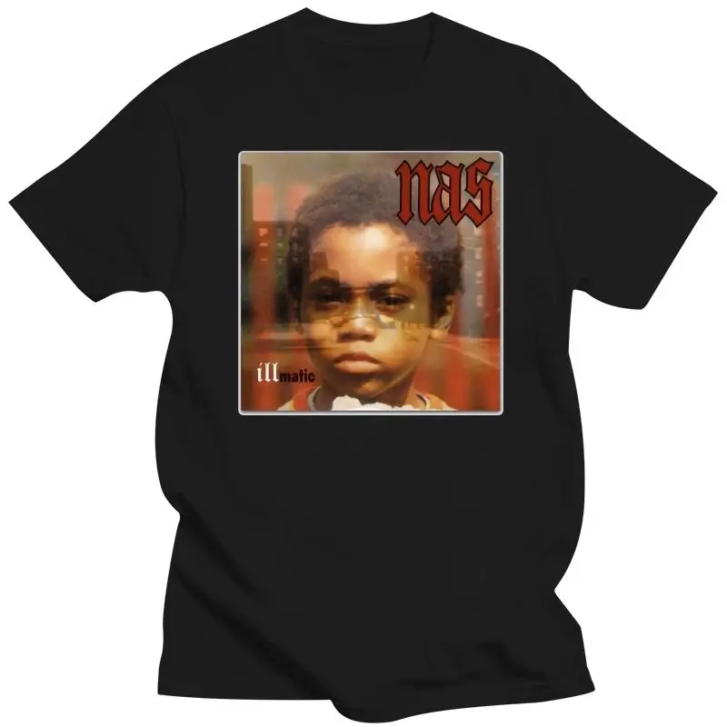 

Мужская хлопковая футболка с принтом Nas Illmatic, белая Винтажная футболка в стиле хип-хоп, рэп Ill Merch