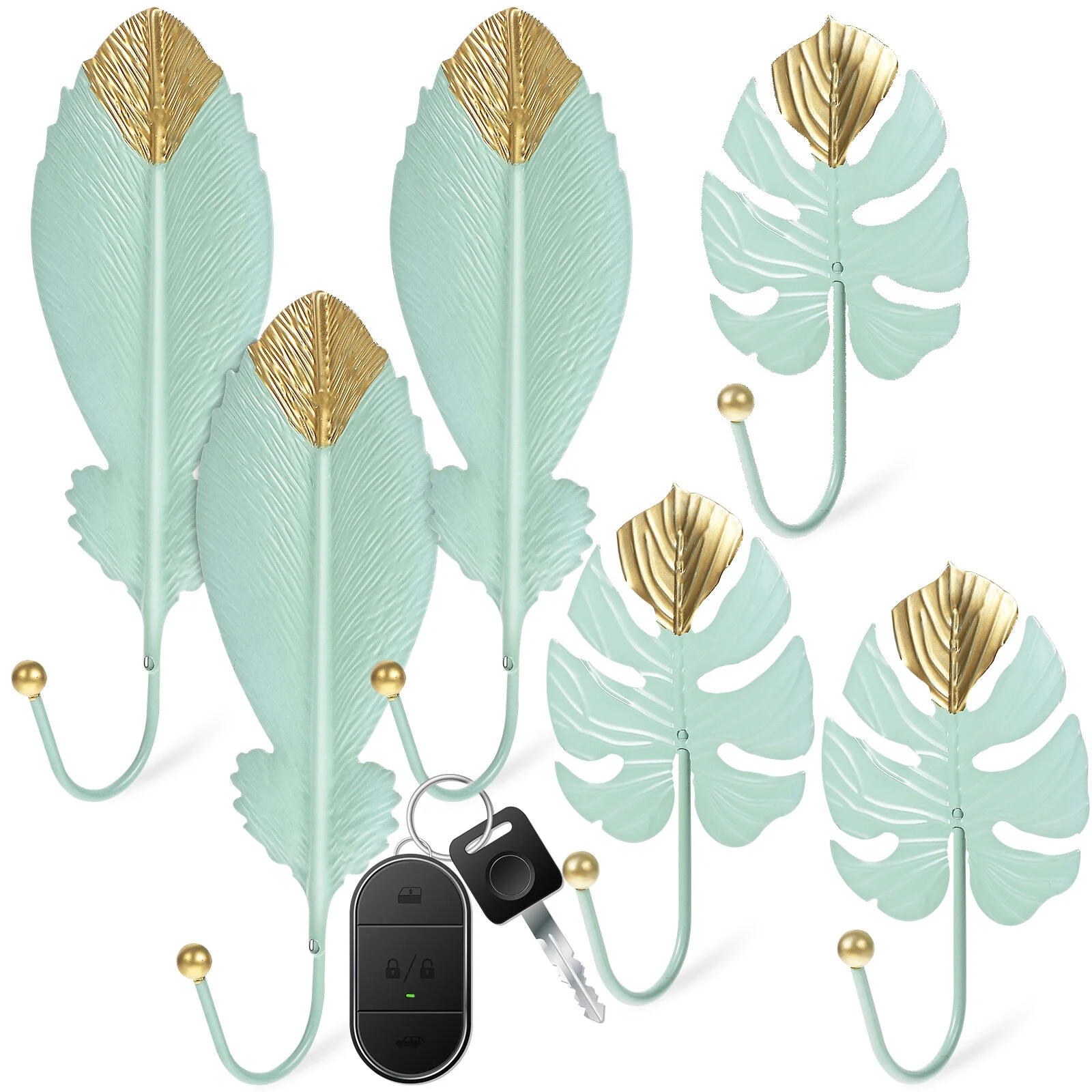 

6 шт. крючки для одежды, настенные крючки, украшения, декоративные железные подвесные тяжелые листья, оставляющие металлическое банкетное п...