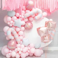 sursurpirse pink balloon garland arch kit decoration star round foil balloon for weedinng anniversary birthday party supplies