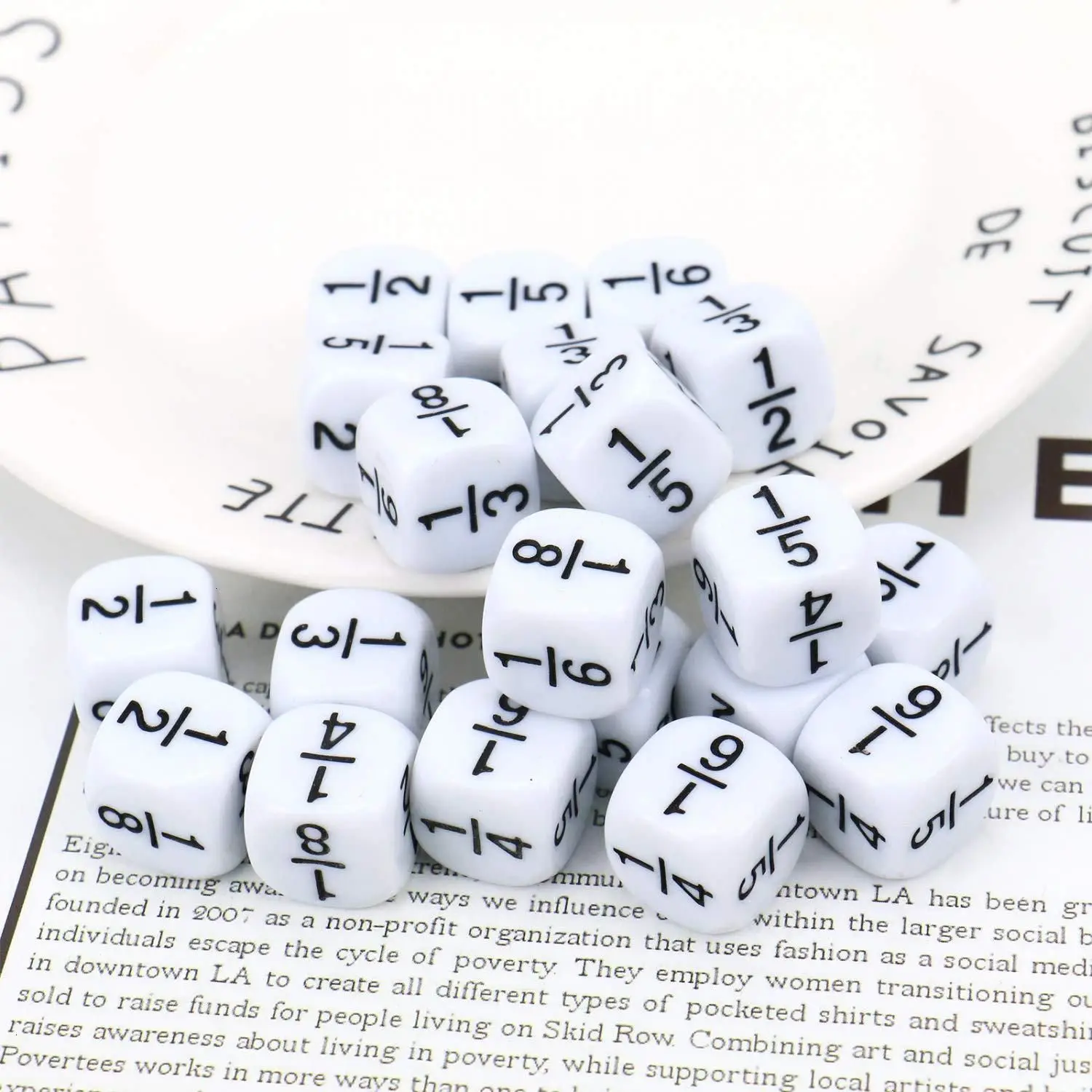 

Board Game Accessories 6 Sides Intellectual Development Educational Fractional Dices Math Learning Toy Fraction Dice