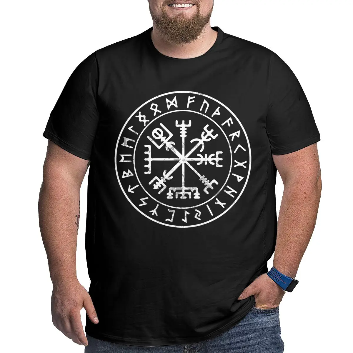 

Viking Compass Vikings Big Size Classic Loose Large T-shirt Geeky Loose Large Tops Tees