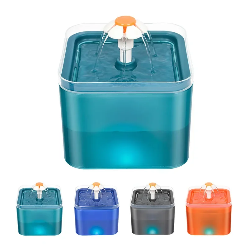 

Автоматический водяной фонтан для кошек с подсветкой, USB-раздатчик воды для домашних животных с функцией фильтрации, подходит для кошек и маленьких собак