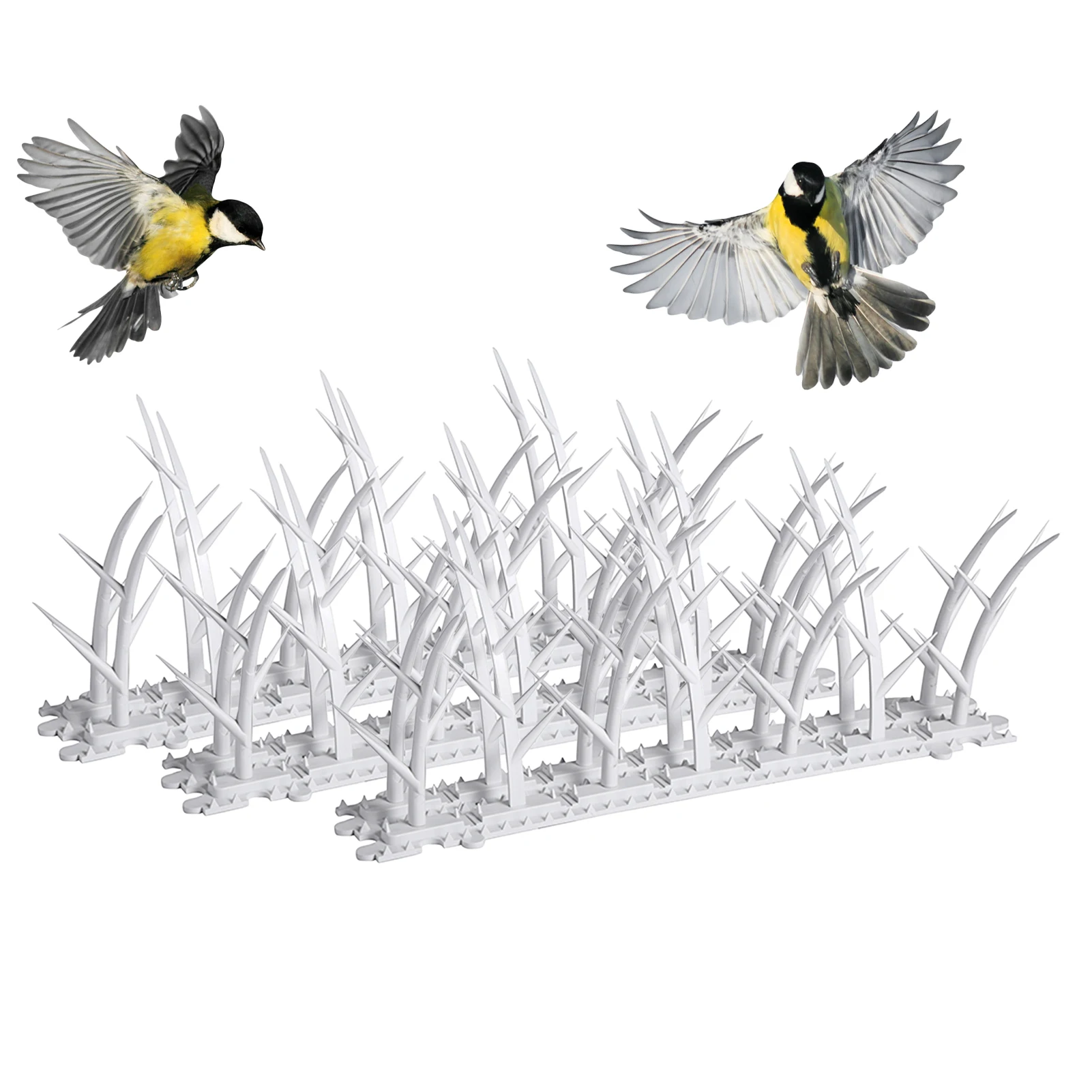 

6PcsNo More Bird Nests & Poop-Disassembled Spikes For Pigeons Small Birds Security Fence Spikes 11.8X4.5X1.5in