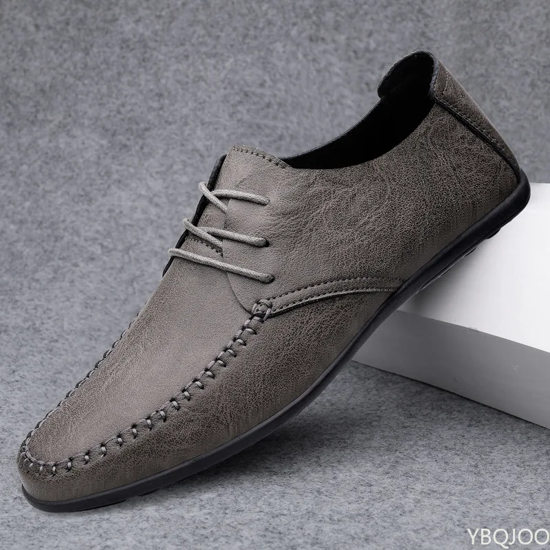 

Men's Casual Leather Shoes Spring New Microfiber Business Male Fashion Lace-up Teens Social Driving Shoe Zapatillas Hombre