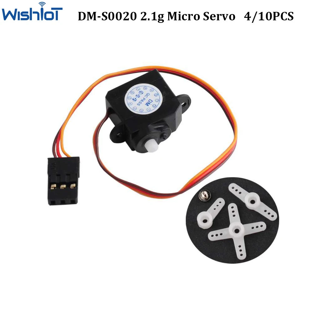 

4/10pc DM-S0020 Ultra-micro 2g Servo Coreless Motor JR Connector for RC Hobby Parts Airplane Model Robot Smart Device 2.1g Servo