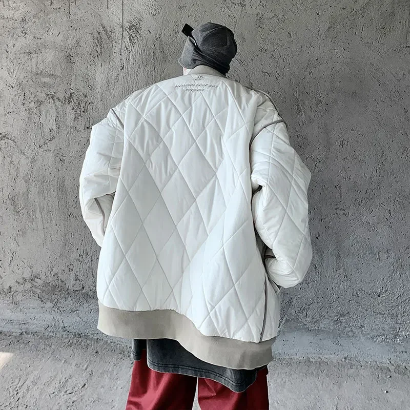 Зимняя модная мужская стеганая куртка 2022 свободное хлопковое пальто стильная