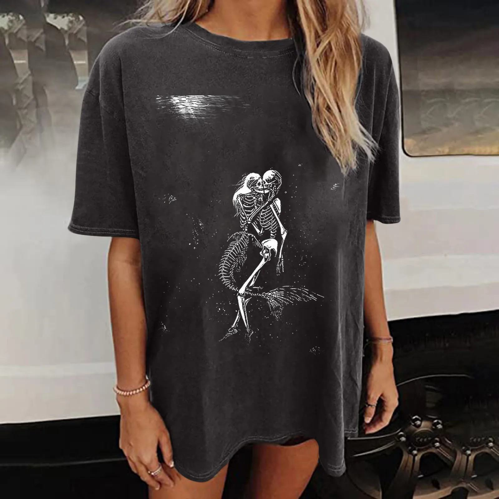 

Women Casual Printing Short Sleeve Tops Blouse Round Neck Womens Summer Tops Casual Womens Work Tops Blouses Tunic Shirt Tops