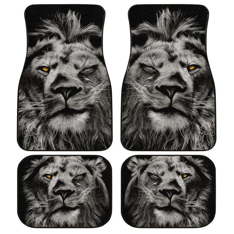 

Coolest Lion Car Floor Mats Custom Car Accessories Cool Gifts Idea 4PCs Pack