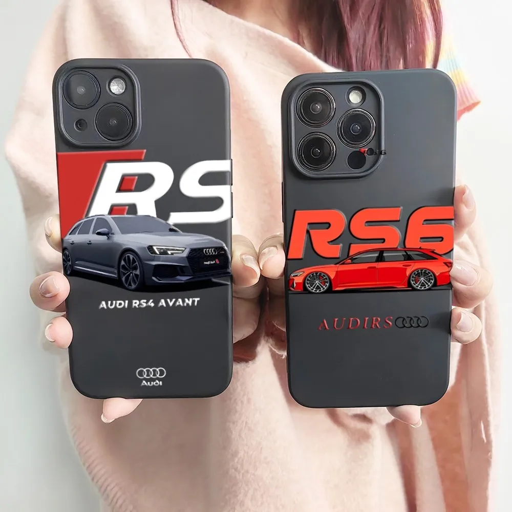

Черный силиконовый чехол Audi -rs для IPhone 14 Plus 13 12 Mini 11 Pro X XS XR Max