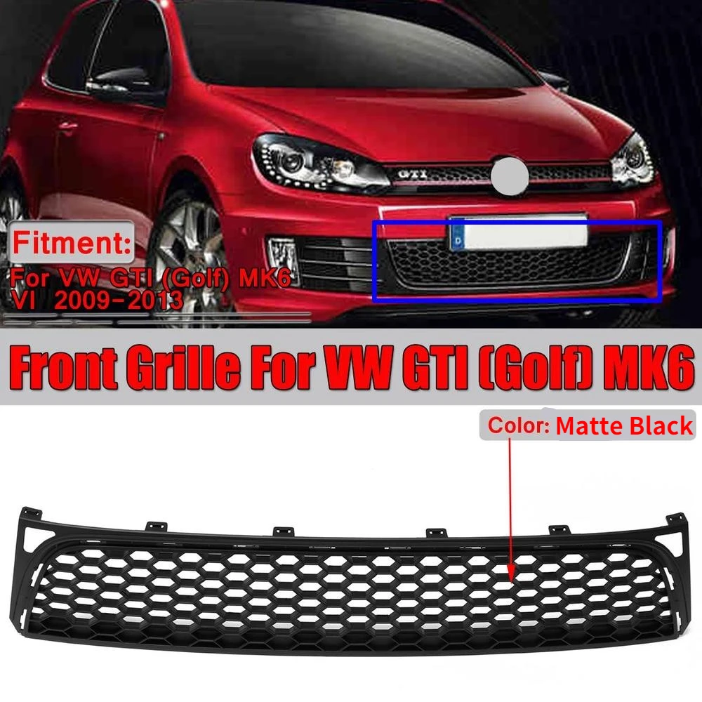 

Для VW GTI Golf MK6 VI 2009-2013 гоночные грили матовый черный Автомобильный передний бампер нижний гриль сотовая решетка комплект для тюнинга кузова автомобиля