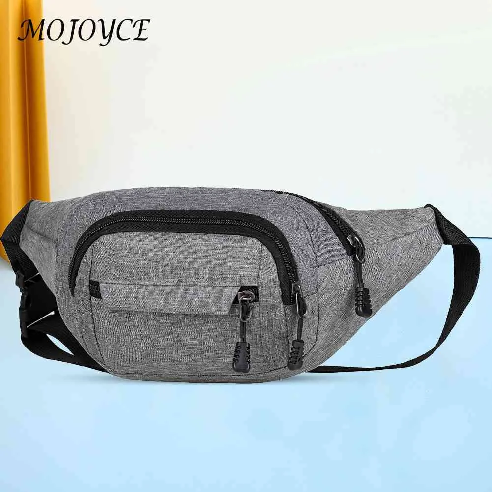 

Fashion Waist Packs Crossbody Bags Solid Color Men Large Capacity Handbag Nylon Mobile Phone Wallet Travel Tool Bag