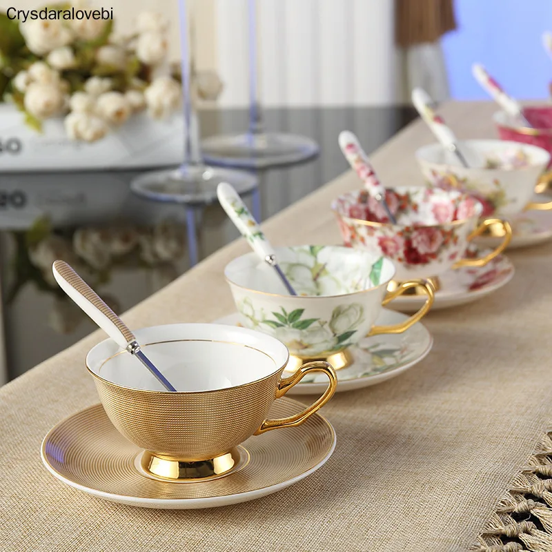 Bone China Coffee Cup Set Coffeeware Set 170ml  Black Tea Mug set Cups and Saucer English Tea pot set