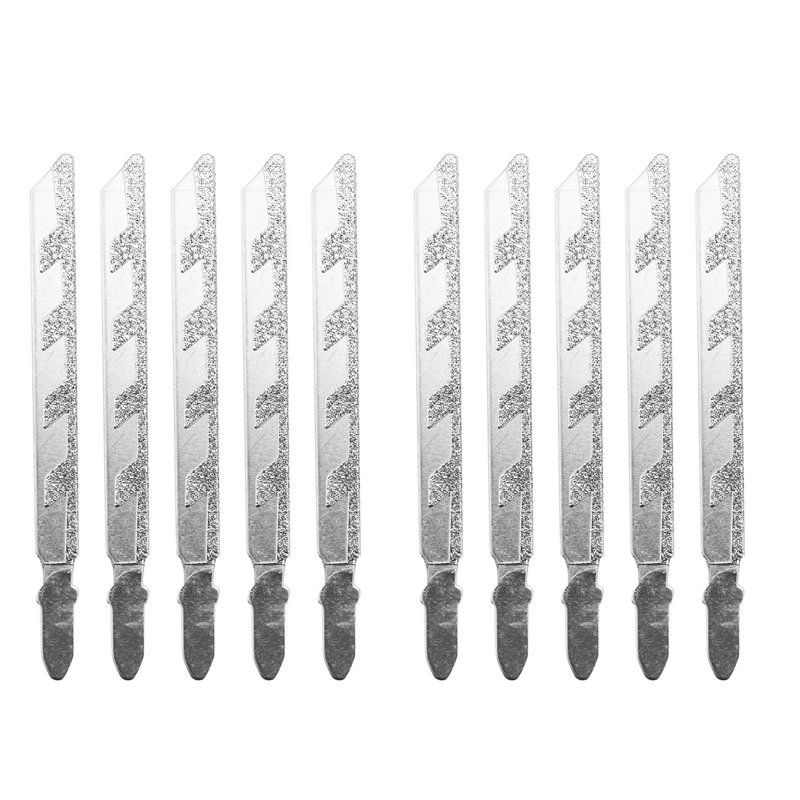 

10Pcs 101mm 4 Inch T Shank Jigsaw Blades Diamond Coated Jig Saw Blade Set Masonry Granite Tile Cutting Power Tools
