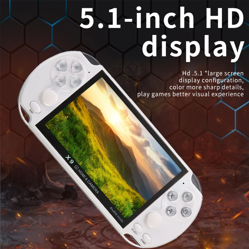 

Консоль игровая X9S, 8 ГБ ОЗУ, экран 5,1 дюйма, встроенный микрофон