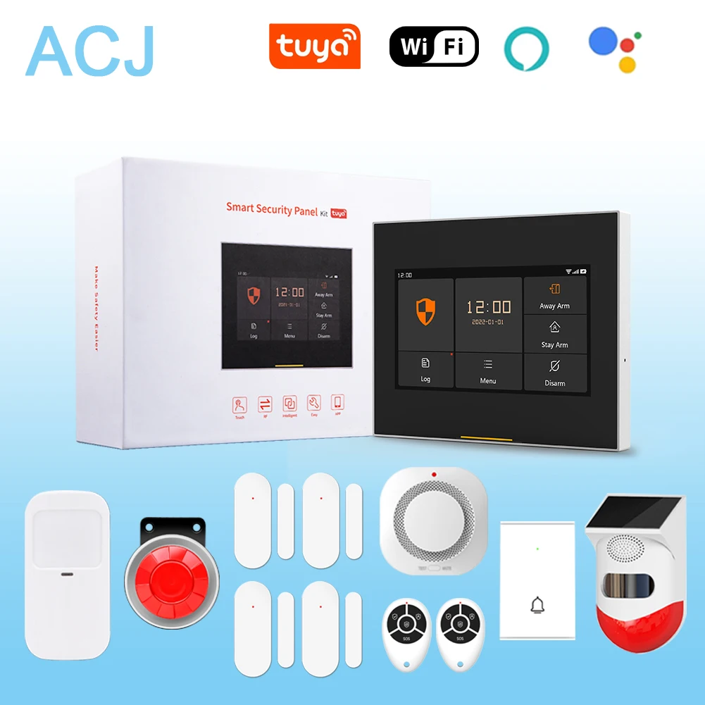 Tuya Smart Home Security Alarm System Kits For Garage Residential and Shop Wireless Wifi 2G Touch 433MHz Support Samrtlife APP