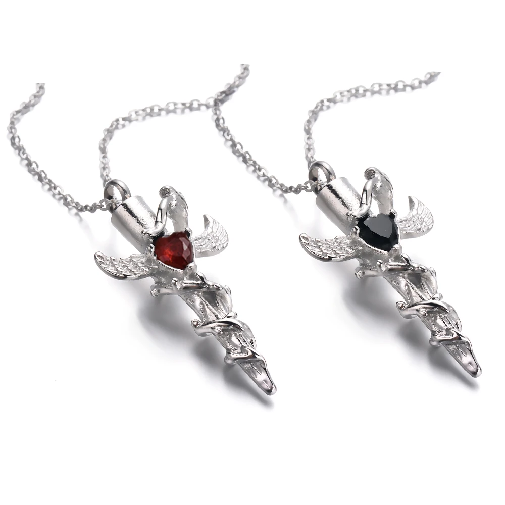 Винтажное ожерелье в виде змеи, Креста, урны, крыльев, подвески, украшения для золы