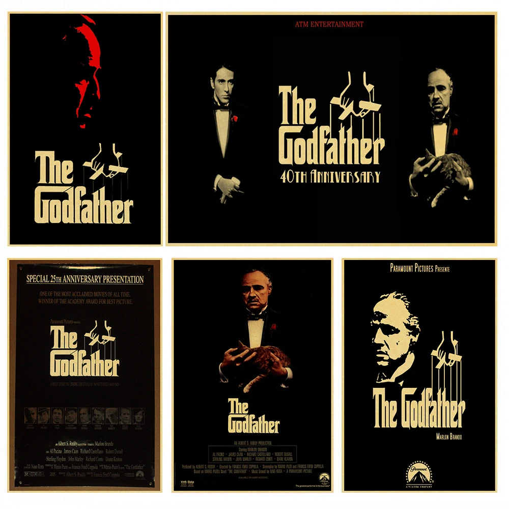 

Винтажный постер из крафт-бумаги в США, модель крестного отца, стикер для дома, бара, художественное настенное творческое украшение