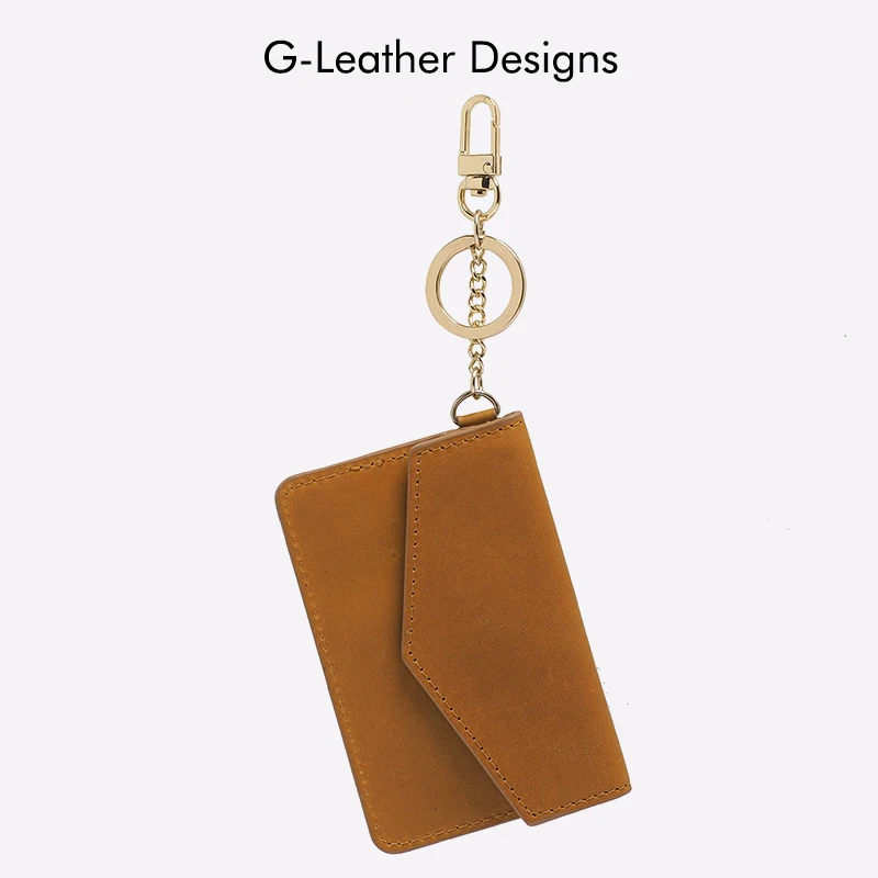Vintage Style Genuine Leather Small Mini Wallet Crazy Horse Leather Credit Card Holder With Keychain Cow Leather Gift