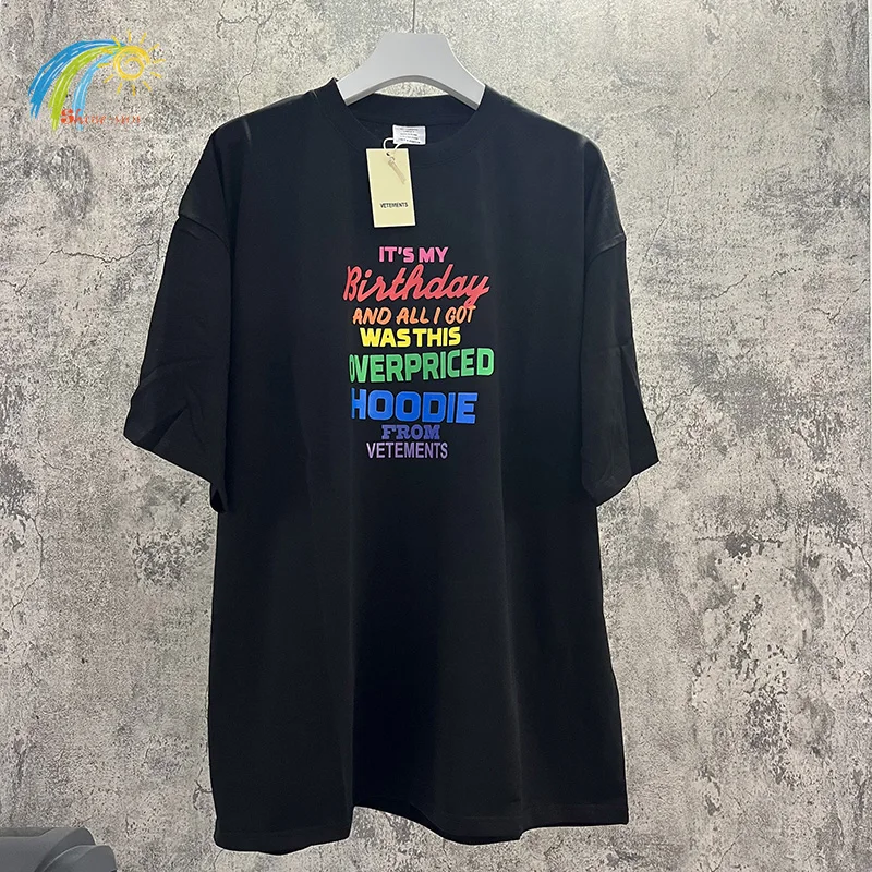 

2023 Letter Embroidered Logo VETEMENTS T-shirt Men's Casual Fashion Retro Washed Heavy Fabric Best Quality VTM Short Sleeve