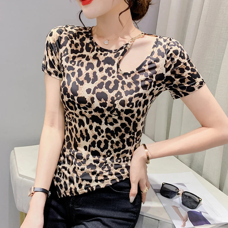 

Женская Сетчатая футболка с круглым вырезом, ажурный топ с коротким рукавом и принтом, модель 2023 в европейском стиле на лето, 32307