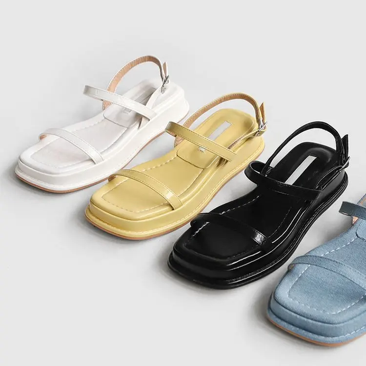 

Женские босоножки с открытым носком, на плоской подошве