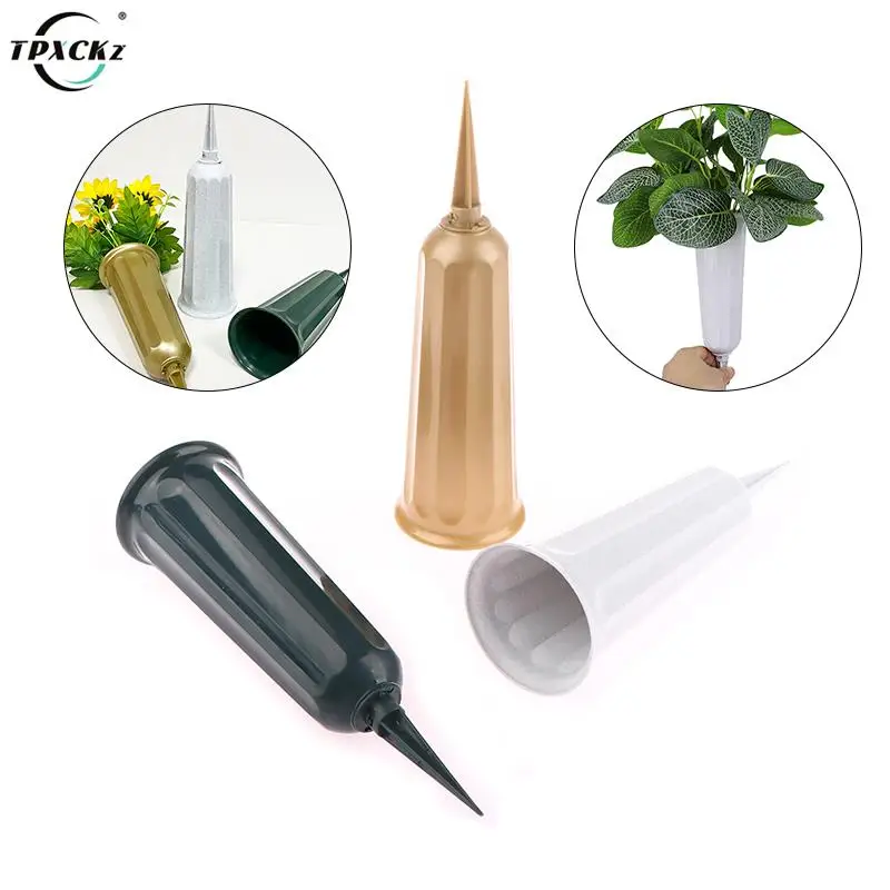 

Artificial Flower Arrangement Plastic Cemetery Vase Funeral Supplies Flower Pot Ground Stake Flower Arrangement Device