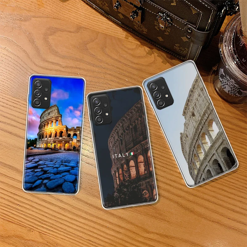 Чехол для телефона Colosseum Rome Italy Galaxy S23 S20 FE S21 Plus Samsung S24 S22 Ultra TPU Pattern S10 S10E S9 S8 Cover Soft Capa