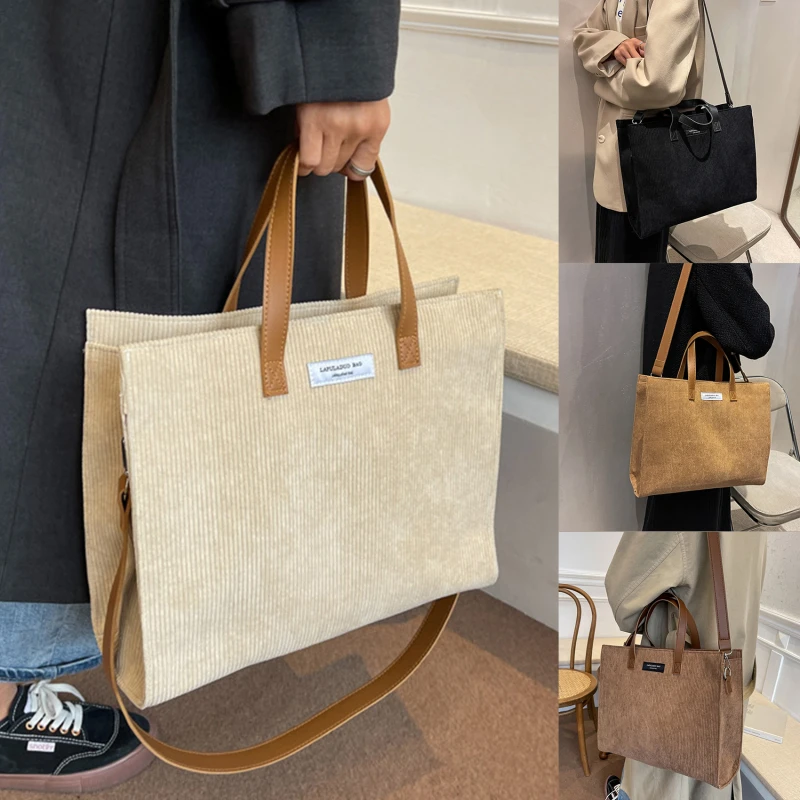 

Женская темпераментная большая сумка, ретро сумки для покупок, простая ручная вместительная сумка через плечо с одной лямкой для осени и зимы