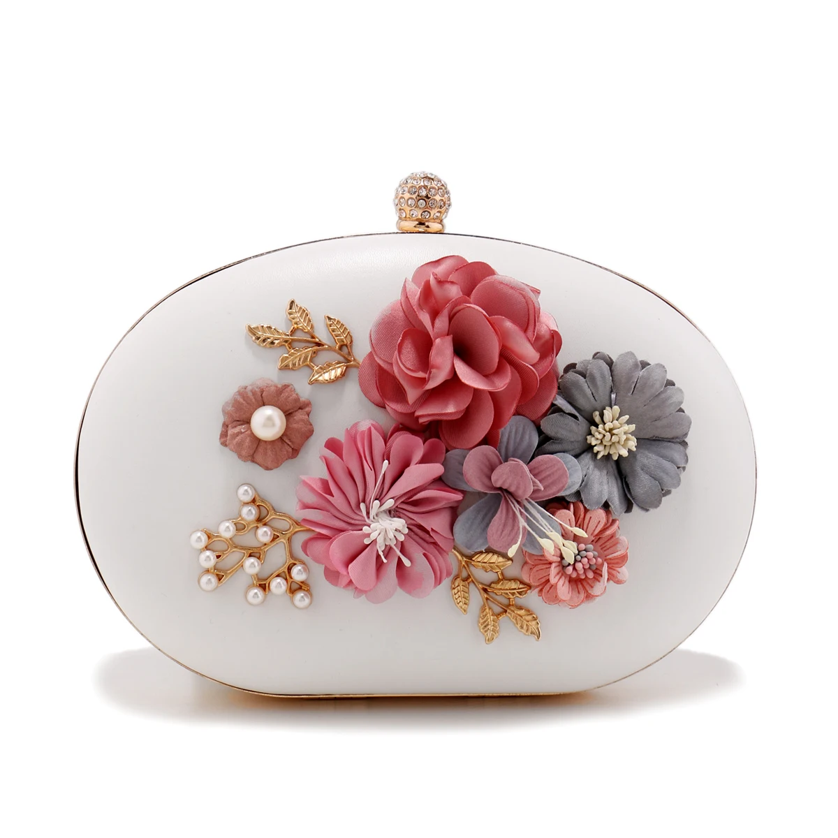 Блестящие вечерние сумки с металлической цепочкой Женский Свадебный клатч