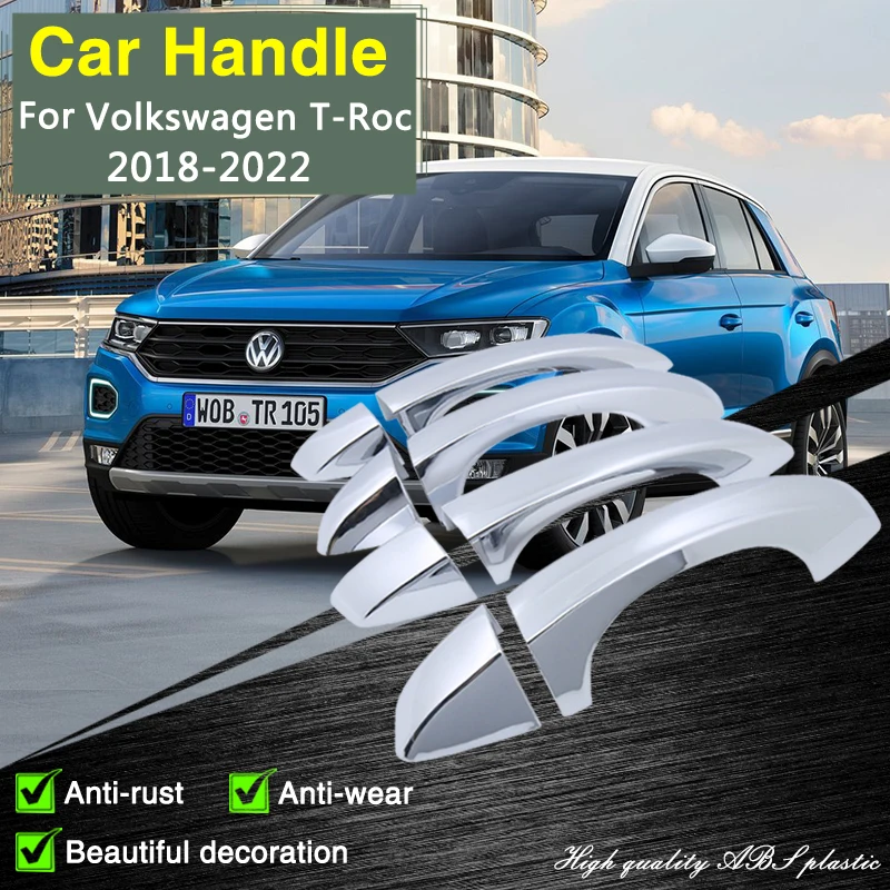 for Volkswagen VW T-Roc T Roc A11 AC7 2018 2019 2020 2021 2022 Chrome Door Handle Cover Car Accessories Stickers Protective Film