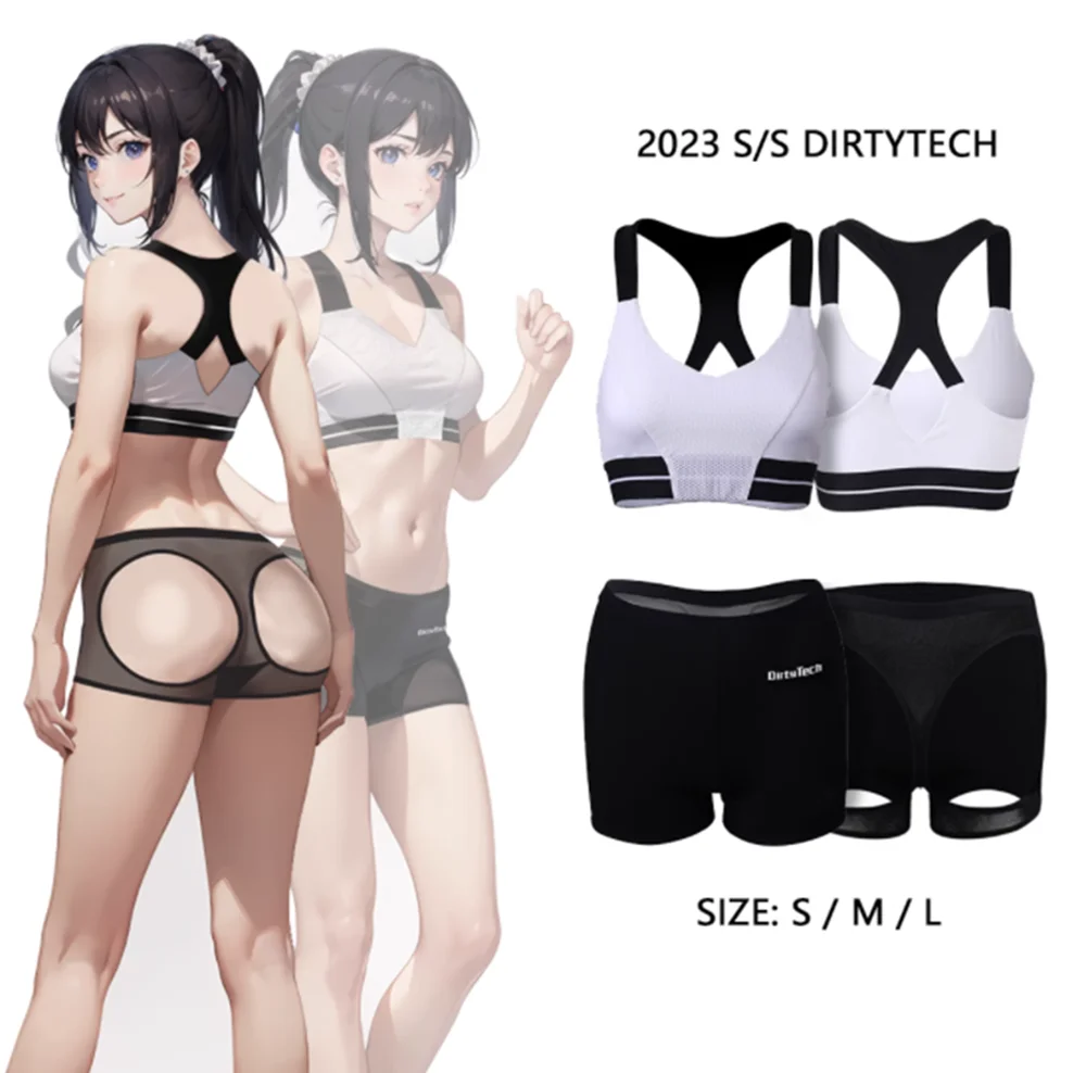 Костюм из двух предметов спортивный купальник с блокирующим разрезом