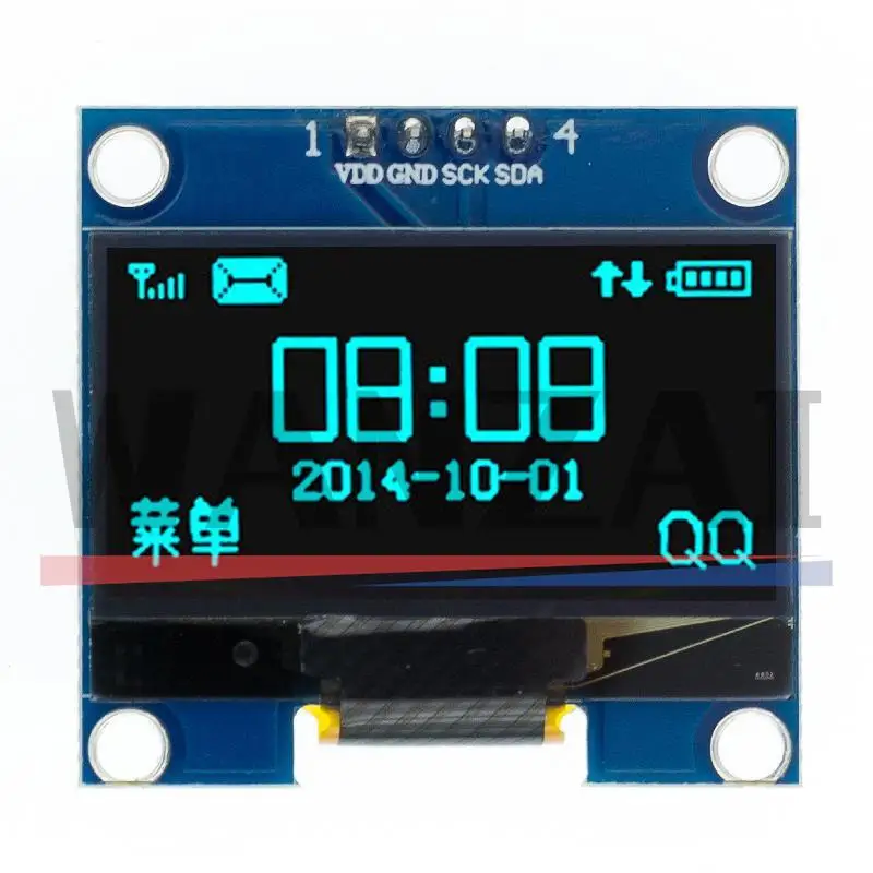Светодиодный модуль O 1 3 дюйма Белый/Синий SPI/IIC I2C с цветным общением 128X64