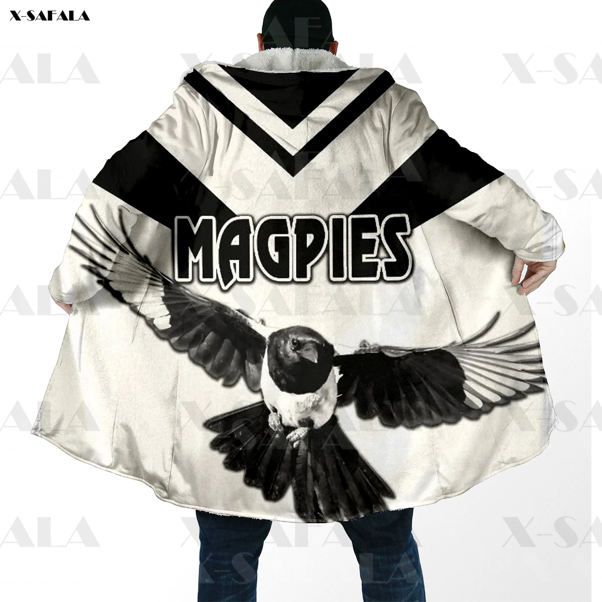 

Western Suburbs Magpies Printed Hoodie Coat Hooded Blanket Cloak Thick Jacket Cotton Pullovers Dunnes Overcoat