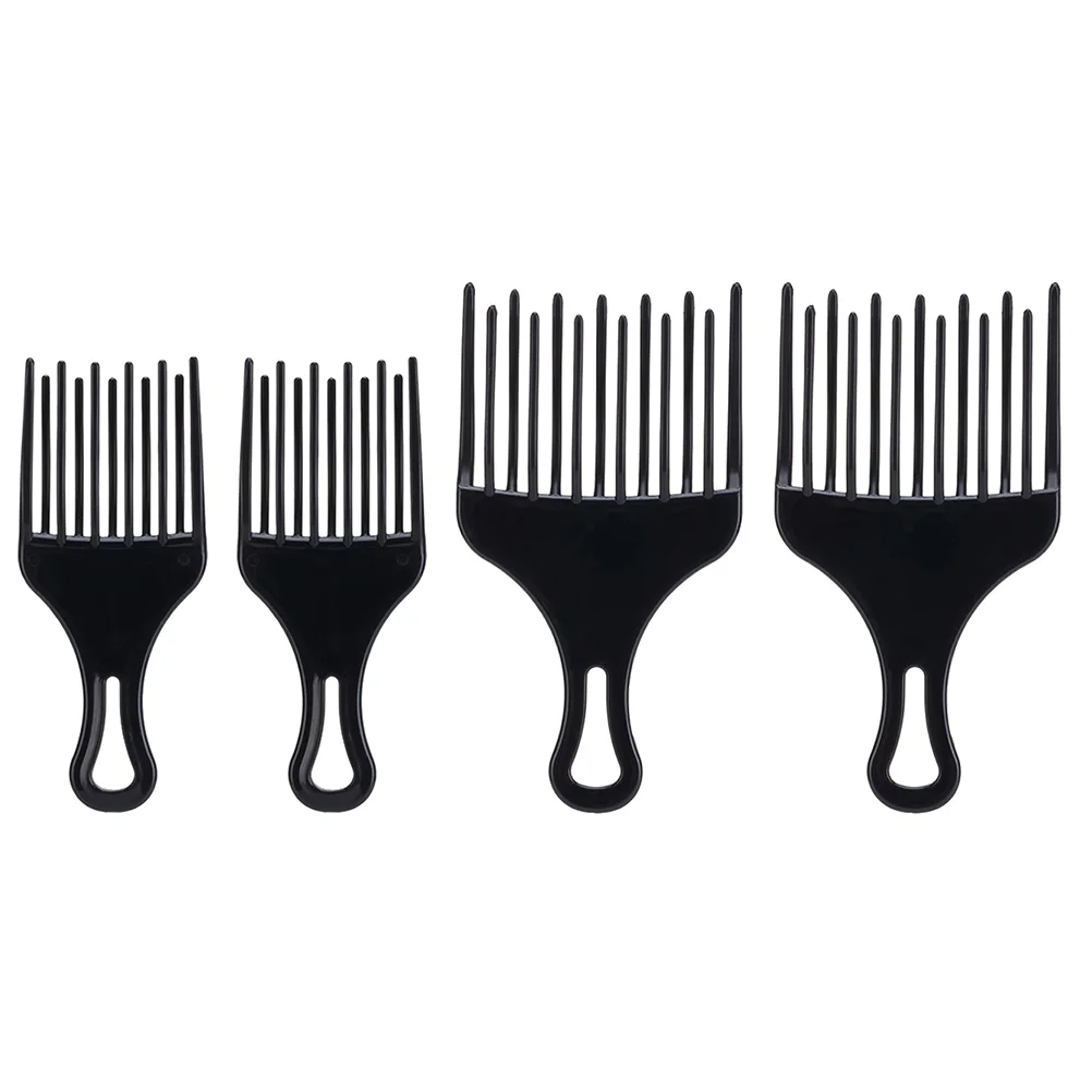 

4pcs Barber Detangling Salon Wide Teeth Afro Pick Hair Pick Comb Curly Hair Comb