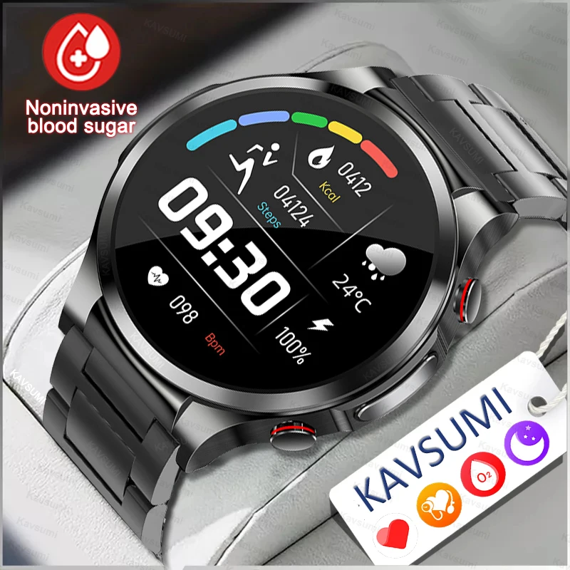 

2023 Painless Non-invasive Blood Sugar Smart Watch Men ECG+PPG Health Blood Pressure Sport Smartwatch Women Glucometer Watch