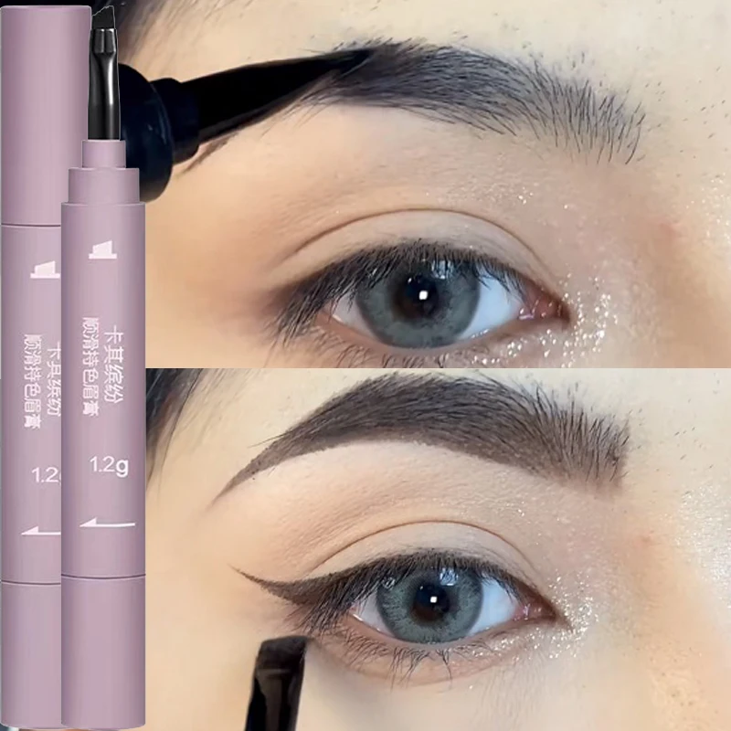 Waterproof Long Lasting Brown Gray Brow Dyeing Cream Lying Silkworm Eyeliner Pen Makeup Tools
