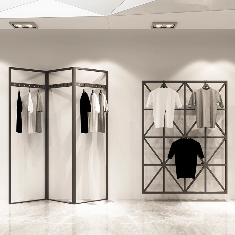 

zq Clothing Store Display Stand Decorative Screen Personality Floor Type Clothes Rack Cloth Rack