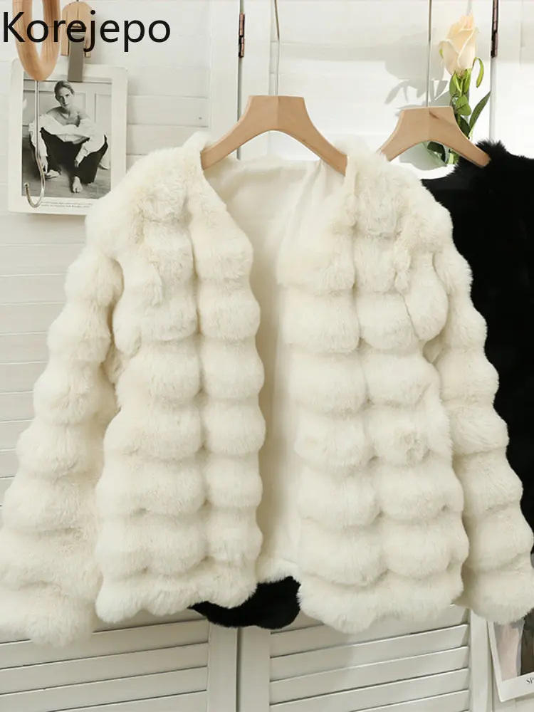 

Женская плюшевая куртка кореjepo на осень и зиму, корейская мода, Универсальный Новый кардиган 2022, пальто без пуговиц, темпераментные пальто